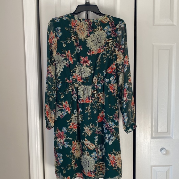 A New Day Hunter Green Floral Dress, size small - Picture 4 of 5